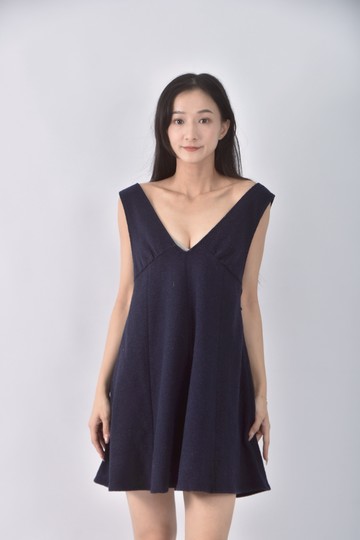 (S) pscompany寬擺藍色洋裝