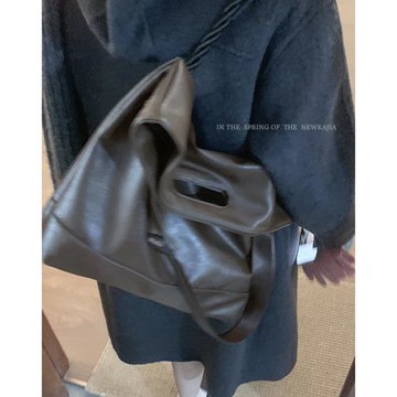 復古手提公文包包秋冬女2023新款潮韓國托特包休閑大容量斜挎包