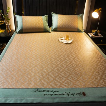 夏季三件套1.8米冰絲涼席竹席1.5m家用草席空調藤席1.2可折疊宿舍