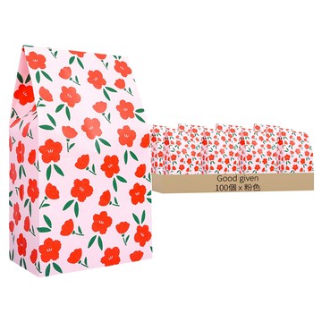 Good Given 花園紙袋 中  100個  粉色