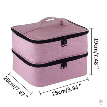 👜 化妝收納包 👜ins风粉色双层化妆包防水耐磨拿取超方便精致外观轻奢旅行收纳包