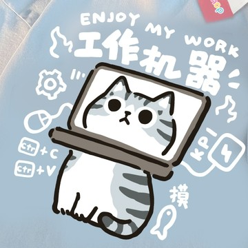 S~XL 萌寵 工作機器 美短 純棉 短T 情侶T【Y1070】MIT 情侶裝 短袖T恤 台灣製 快速出貨 班服