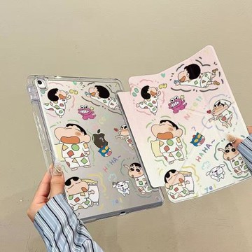 適用ipad11保護套2025蠟筆小新air6平板殼mini6/7三折Y型2020筆槽ipad10/9橫豎屏pro11亞克力2024防彎air5/4