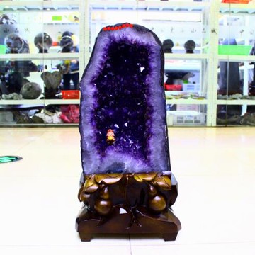 永韻 批發天然紫水晶洞擺件 紫晶洞 瑪瑙洞水晶洞 紫色原石錢袋子