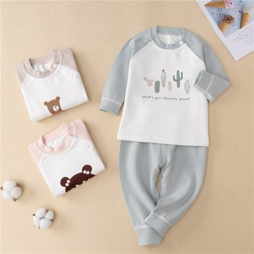 女童秋裝新款男寶寶家居套裝韓版卡通男童加厚秋衣秋褲內衣兩件套(鑫弘-萌寶童裝)可開發票