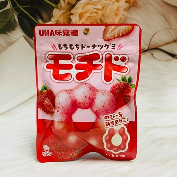 日本 UHA味覺糖 甜甜圈造型軟糖 草莓風味 40g｜全店$299 全家取貨免運｜領券9折｜APP下單最高再賺13%點數⚡