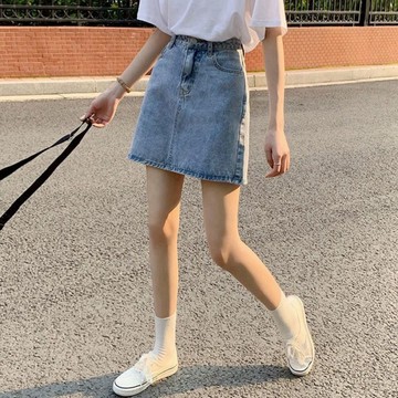 【T-2】🖤高腰牛仔裙a字半身裙女 夏裝 小個子顯瘦學生休閒ins包臀裙