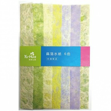 7117 - 【禹華企業】麻落水紙 6色 36x26cm 6張入 ☆台灣品牌 P-024-14