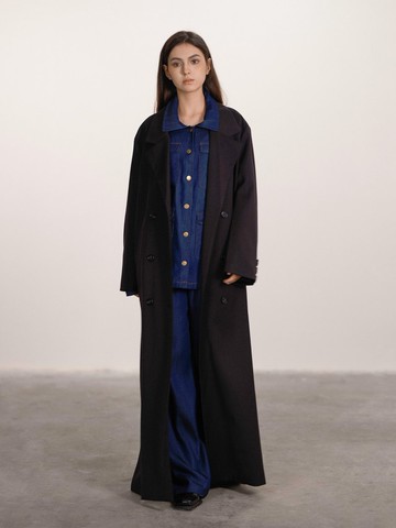 法式極簡 / 雙排扣長款風衣外套