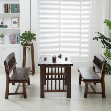 【新店鉅惠】戶外羅馬柱桌椅組合小戶型家用長方形桌子現代簡約咖啡廳  廠家直出  廠家直出