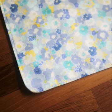 日本二重紗手帕=落英繽紛=藍