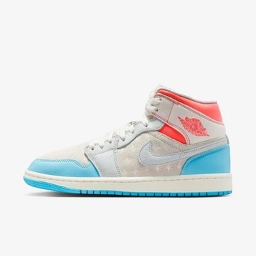 Nike 耐吉 Wmns Air Jordan 1 Mid [IM7420-133] 女 運動休閒鞋 灰白 岩紅 冰藍