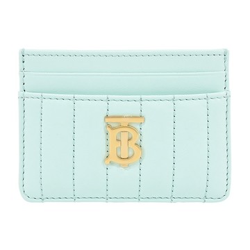 [平輸版]BURBERRY Lola TB 金字LOGO格紋絎縫羔羊卡片夾(薄荷色)真品平輸