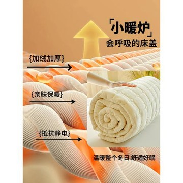 床蓋牛奶絨單件冬季加厚2025新款加絨夾棉宿舍單人防滑床單隔臟墊