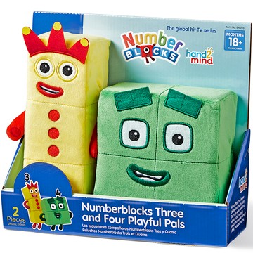 hand2mind 數字積木 3號與4號 絨毛玩偶  1組  黃色 + 綠色  9.5cm