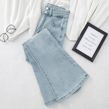 毛邊高腰微喇牛仔褲女春夏季薄款2025年新款修身顯瘦馬蹄喇叭褲子鑫弘-素時衣櫥