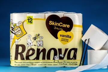 Renova天然植萃奶油香草香氛滾筒式卷紙-送禮環保無螢光劑漂白劑