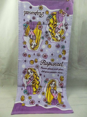 日單純棉Ropunzel金發美女洛佩長發公主毛巾面巾擦手巾柔軟吸水