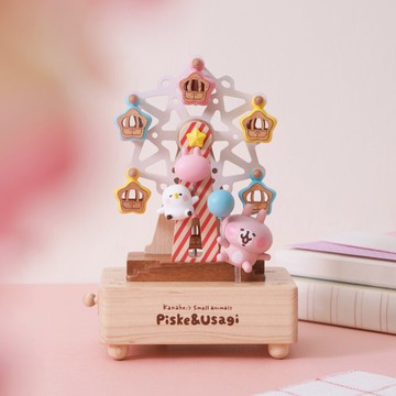 【卡娜赫拉的小動物】P助與粉紅兔兔星星 摩天輪音樂盒