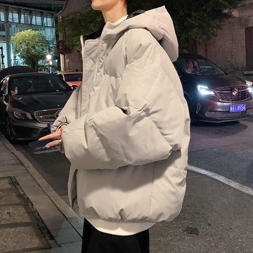 大衣男 長版外套 韓版 保暖外套 保暖休閒麵包服棉服男青少防風厚棉衣流簡約棉襖外套 TBIH