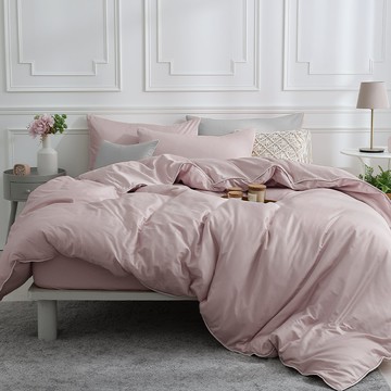 (雙人/加大) / 300織長絨棉兩用被床包組 / 煙燻粉 / 時光漫旅 / 網路限定 / DON