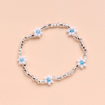 小花 串珠彈性手鍊