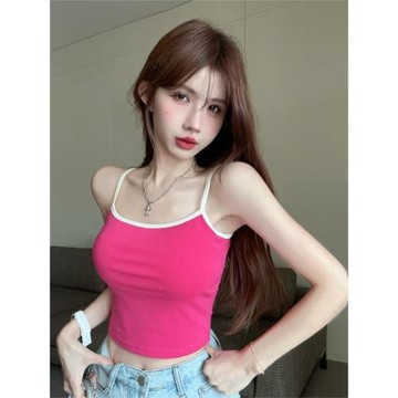 多巴胺帶胸墊吊帶背心女外穿夏季泰式小眾甜辣妹抹胸上衣絕美內衣