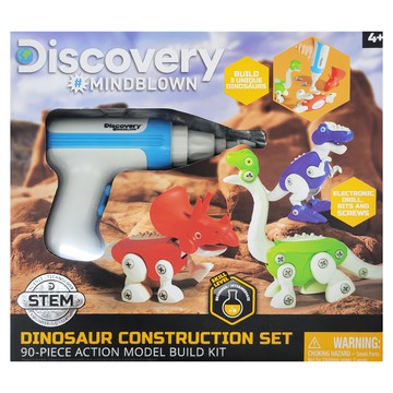 Discovery小小工程師恐龍模型套組 90件組裝模型 電子鑽頭及螺絲 適合4歲以上兒童  紅色 + 藍色 + 綠色  1組