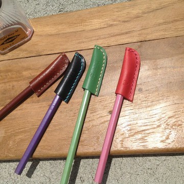 鉛筆套,手工真皮,兩個一組,(贈刻印,打印名字)鉛筆蓋子