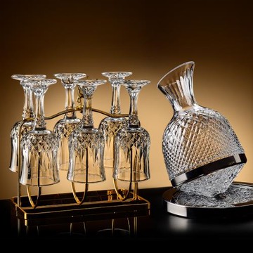 鉆石紅酒杯輕奢高檔醒酒器套裝家用葡萄酒杯高腳杯紅酒杯子高顏值