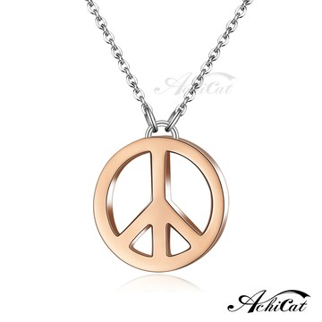 項鍊．簡愛．PEACE．和平符號．鎖骨鍊．頸鍊．鋼鍊．C4098