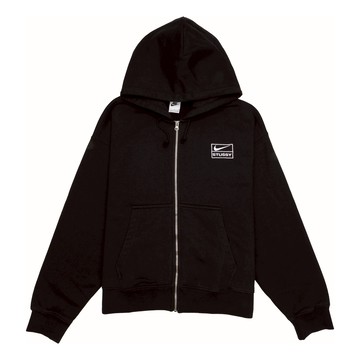 Nike x Stussy SS24 Full-Zip Fleece Hoodie 'Black White'