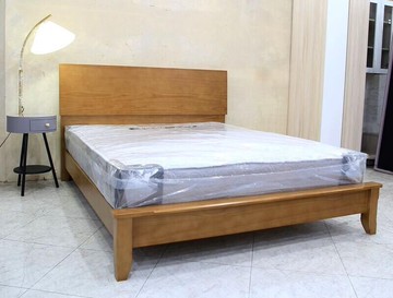 歐風別館維克五尺雙人北歐風柚木色實木床架基隆至台中免運費