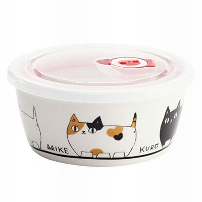 セラミック藍 猫3兄弟 パック小鉢 大 行進 サイズ：約φ14 H6.3 13003