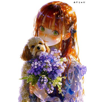 【4 月新品 3】07-120-0128 人物貼紙 春日少女與動物