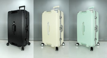 ~雪黛屋~Eason 30吋行李箱防盜鋁框胖胖箱360度旋轉3:7蓋外掛鉤防撞角PC+ABS手提磅秤U808