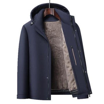 【米蘭精品】現貨+預購 頂級真羽絨外套90%鴨絨羽絨衣秋冬外套上衣大碼休閒男裝-連帽加絨內膽短款2色74mt52