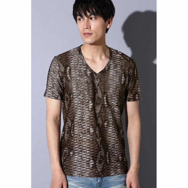 トルネードマート Tornado Mart パイソンプリントタックjq半袖カットソー メンズ ベージュ ｍ Tornado Mart 通販 Lineポイント最大get Lineショッピング