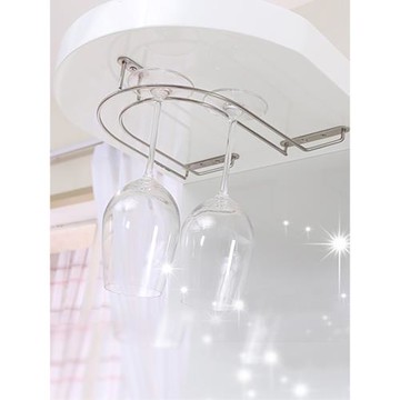 玄關吧臺小U型形半圓倒懸掛高腳紅酒杯架客廳隔斷酒柜酒架不銹鋼