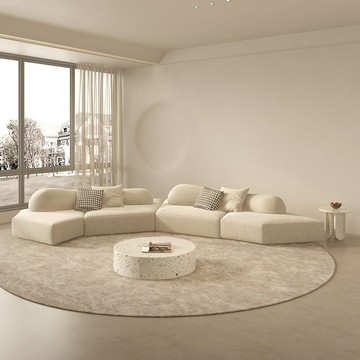 【台灣公司 可打統編】免運 沙發 創意沙發 意大利侘寂風巖石布藝沙發客廳異形大戶型別墅酒店日式弧形設計 可開發票 全館六折 工廠現貨直銷 新品特價 c9241