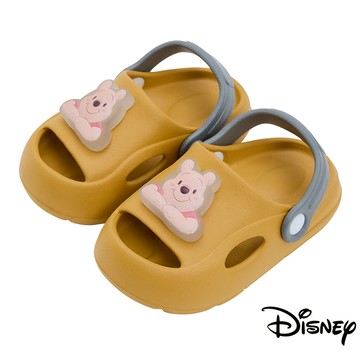 【迪士尼童鞋】立體造型電燈輕量防水護趾涼鞋-土黃(小熊維尼)