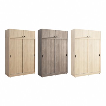 【IDEA】MIT凡賽4X6滑門收納木質衣櫃+棉被櫃/衣櫥/組合櫃(3色任選)英倫核桃