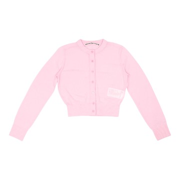 alexanderwang 粉色水晶鑽飾短款開衫