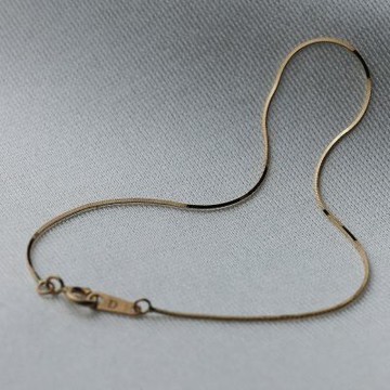 Dinner Collection 極細方蛇鏈14k金手鍊 15/16CM