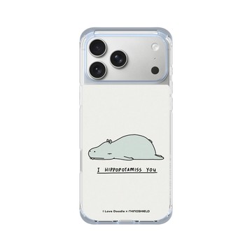 iPhone 17 Pro Max ClearX (MagSafe 兼容) 冰透藍 - ilovedoodle (Lim Heng Swee) - I Hippopotamiss You 河馬