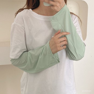🔥臺灣出貨🔥【90%好評率】旅遊必備防曬裝備冰絲袖夏季薄款寬鬆冰袖寬鬆加肥加大海邊穿搭