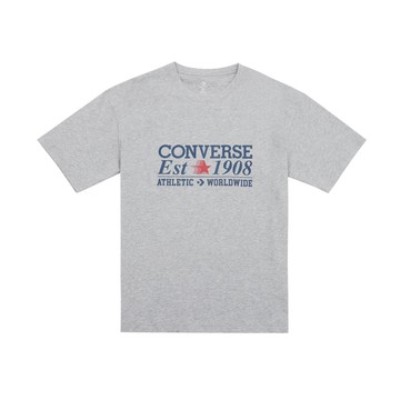 CONVERSE PEACHED COTTON JERSEY TEE GREY MELANGE 短袖上衣 男 灰色 MCH687-GHG