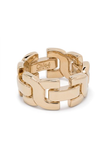 Chloé - Marcie chain-link ring - women - Brass - 56 - Gold