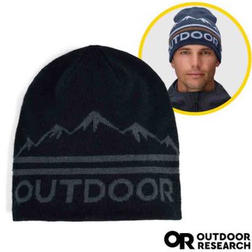 【Outdoor Research】男女 中性 OR Logo Knit Beanie 羊毛混紡保暖針織帽.毛線帽.無邊帽/吸濕排汗Dryarn內裏/ 322544-1344 黑/風暴灰