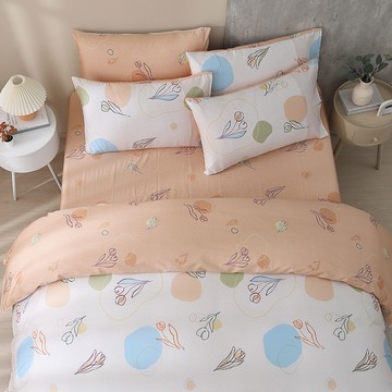 雙人兩用被套加大床包組/美國棉授權品牌 300織/ 露西 [鴻宇] 台灣製 - 2399